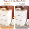 image:imageVINGLI White Dresser High Gloss Chest of Drawers 6 Drawer Dresser for Bedroom Modern Dressers Wood Brown Top 472 W x 1575 D x 315 HHigh Gloss White