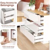 image:imageVINGLI White Dresser High Gloss Chest of Drawers 6 Drawer Dresser for Bedroom Modern Dressers Wood Brown Top 472 W x 1575 D x 315 HHigh Gloss White