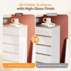 image:imageVINGLI White Dresser High Gloss Chest of Drawers 6 Drawer Dresser for Bedroom Modern Dressers Wood Brown Top 472 W x 1575 D x 315 HHigh Gloss White