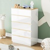 image:imageVINGLI White Dresser High Gloss Chest of Drawers 6 Drawer Dresser for Bedroom Modern Dressers Wood Brown Top 472 W x 1575 D x 315 HHigh Gloss White