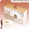 image:imageVINGLI White Dresser High Gloss Chest of Drawers 6 Drawer Dresser for Bedroom Modern Dressers Wood Brown Top 472 W x 1575 D x 315 HHigh Gloss White