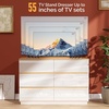 image:imageVINGLI White Dresser High Gloss Chest of Drawers 6 Drawer Dresser for Bedroom Modern Dressers Wood Brown Top 472 W x 1575 D x 315 HHigh Gloss White