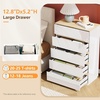 image:imageVINGLI White Dresser High Gloss Chest of Drawers 6 Drawer Dresser for Bedroom Modern Dressers Wood Brown Top 472 W x 1575 D x 315 HHigh Gloss White