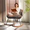 image:imageVINGLI 256 Extra Wide Criss Cross Nursery Rocking ChairCute Curved 115 Reclining Armless GliderTeddy Small Rocker wPillow amp Solid Wood for IndoorBedroom Living RoomTeddy FleeceBlush PinkFluffycocoa