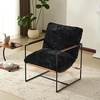 image:imageVINGLI 28 Cute Reading Armchair with Removable Seat Cushion amp Tan Microfiber Seat Base Plush Upholstery Sling Modern Accent Chair with Metal Frame Lazy Chair for Bedroom amp LoungeBeigeBlack