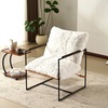 image:imageVINGLI 28 W Criss Cross Sling Accent Chair Set of 2 with Removable Seat Cushion Plush Living Room Chair with Rubber Wood Armrest Comfy Lounge Armchair for Living Room Bedroom amp Balcony BeigeWhite