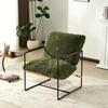 image:imageVINGLI 28 W Criss Cross Sling Accent Chair Set of 2 with Removable Seat Cushion Plush Living Room Chair with Rubber Wood Armrest Comfy Lounge Armchair for Living Room Bedroom amp Balcony BeigeOlive Green