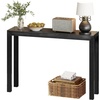 image:imageVINGLI 46 Console Table for entryway Solid Wood Entryway Table Narrow Sofa Table Behind Couch for Living Room Hallway Bedroom Entrance SeashellBlack