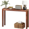 image:imageVINGLI 46 Console Table for entryway Solid Wood Entryway Table Narrow Sofa Table Behind Couch for Living Room Hallway Bedroom Entrance SeashellWalnut