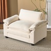 image:imageVINGLI 519 Oversized Accent Single Sofa with Deep Seat Comfy 2Layer Upholstered Chair with Backrest amp Extra Wide 118 Armrests Large Reading Chair for Living Room Bedroom TeddyFleece Beige