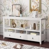 image:imageVINGLI 58 Console Table Long Entryway Table with 3 Drawers amp 2 Storage Shelves Vintage Sofa Table Behind Couch TV Stands for Living Room Entryway Hallway Foyer Office BlackWhite