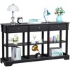 image:imageVINGLI 58 Entryway Table Long Console Table with 3 Drawers amp 2 Storage Shelves Vintage Sofa Table Behind Couch TV Stands for Living Room Entryway Hallway Foyer Office Black