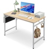 image:imageVINGLI 63 Inch Computer Office Modern Simple Gaming Desk with Side Fabric Drawer amp Hook Up WearResistant Surface Writing Desk Work Desk for Bedroom Living Room Oak GreyOak