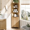 image:imageVINGLI 68 Tall Corner Cabinet with Fluted DoorsCorner Bathroom Storage Cabinet Pantry Hutch Display Shelves Adjustable for Kitchen Living Room Modern Space Saver Shelf Bathroom FurnitureOak