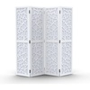 image:imageVINGLI 70 H Room Divider NonWoven Fabric Privacy Screen Indoor Partition Wall Dividers Freestanding Hinged Space Separator with Modern Unique Pattern White 4 PanelWhite