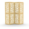 image:imageVINGLI 70 H Room Divider NonWoven Fabric Privacy Screen Indoor Partition Wall Dividers Freestanding Hinged Space Separator with Modern Unique Pattern White 4 PanelGold