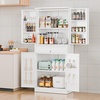 image:imageVINGLI 71 Metal Kitchen Pantry Storage Cabinet with Drawer amp 4 Doors Cupboard with Adjustable Shelves for Kitchen Dining Living Room Tall Freestanding Steel Locking Cabinet for Craft Room WhiteWhite
