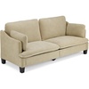 image:imageVINGLI 84 Extra Deep Seat Sofa Couch 3 Seater Upholstered Living Room Couches with 2 Piped Seater Cushions Throw Pillows Modern Linen Velvet Fabric Sofa for Apartment Bedroom OfficeKhaki Green