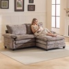 image:imageVINGLI 87 Chenille Double Layer Loveseat Sofa with 1 Ottoman LShaped Sectional Cloud Couch for Small Spaces Modern 2Seater Sofa Set for Living Room amp Apartment Light BrownLight Brown