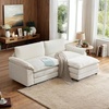 image:imageVINGLI 87 Convertible Sectional SofaLShaped Deep Seat Sofa Couch for Living RoomModern 2Seat Loveseat Sofa with Ottoman for Small SpaceApartmentChenilleCreamChenille Cream
