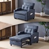 image:imageVINGLI Beige Sleeper Chair Bed 3in1 Convertible Futon Sofa Bed Pull Out Couch Bed Adjustable Recliner Chair with USB Ports Cup Holders Side Pockets for Living Room Bedroom Small SpacesBlue