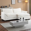 image:imageVINGLI Convertible Modular Sectional Sofa for Living Room with Deep Seat amp Movable 2Layer Ottoman Oversized LShape Cloud Sofa with Chaise amp Armrests Loveseat for Small Spaces Chenille BlackChenillecream