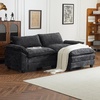 image:imageVINGLI Convertible Modular Sectional Sofa for Living Room with Deep Seat amp Movable 2Layer Ottoman Oversized LShape Cloud Sofa with Chaise amp Armrests Loveseat for Small Spaces Chenille BlackChenilleblack