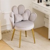 image:imageVINGLI Fluffy Girls Vanity Chair with Back amp PillowCute Small Cozy Desk Chair No WheelsComfy Makeup Ch with Ajustable Gold Legsfor BedroomLiving RoomSmall SpacePinkGreyvelvet