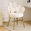 image:imageVINGLI Fluffy Girls Vanity Chair with Back amp PillowCute Small Cozy Desk Chair No WheelsComfy Makeup Ch with Ajustable Gold Legsfor BedroomLiving RoomSmall SpacePinkWhitevelvet