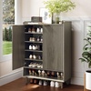 image:imageVINGLI Fluted Shoe Cabinet with Drawer and Doors Wooden Entryway Shoe Storage Cabinet with Adjustable Shelves Modern Tall Shoe Organizer with Gold Metal Legs for Hallway Living Room Bedroom OakGrey Oak