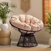 image:imageVINGLI Indoor Papasan Chairs with Thick Tufted Cushions Swivel Wicker Ergonomic Lounge Reading Chairs for Living RoomBedroom Beige