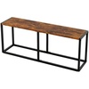 image:imageVINGLI Industrial Dining Bench for Dining Room 472 Inch Rustic Brown Kitchen Table Bench HeavyDuty Metal Frame Dining Table Bench with NonSlip Foot Pads for Entryway Living Room amp Small SpacesBrown