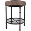 image:imageVINGLI Industrial Round End Table  20 Metal amp Wooden Side Table for Couch amp Living RoomBrown
