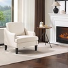 image:imageVINGLI Linen Fabric Accent Chairs Set of 2 Grey Modern Upholstered Armchair Comfy Sofa Chair Living Room Bedroom Furniture for ApartmentBeige