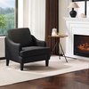 image:imageVINGLI Linen Fabric Accent Chairs Set of 2 Grey Modern Upholstered Armchair Comfy Sofa Chair Living Room Bedroom Furniture for ApartmentBlack