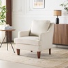 image:imageVINGLI MidCentury Modern Accent Chair Beige Upholstered Armchair Comfy Sofa Chair Reading Chair High Back for Living Room Bedroom Furniture Apartment1