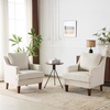 image:imageVINGLI MidCentury Modern Accent Chair Beige Upholstered Armchair Comfy Sofa Chair Reading Chair High Back for Living Room Bedroom Furniture Apartment2
