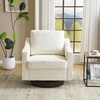 image:imageVINGLI MidCentury Modern Swivel Accent Chairs Set of 2 360Upholstered Armchairs Home Sofa with Track Arms for Living Room Bedroom Reading Room Club Swivel Chairs Chenille GreenChenille Beige