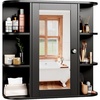 image:imageVINGLI Mirror Medicine Cabinet Wall Mounted Bathroom Storage Organizer Over Toilet with 6 Open Curved Shelves Adjustable Vanity Cupboard with Single Door for Entryway amp Living Room WhiteBlack