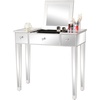 image:imageVINGLI Mirrored Vanity Desk with 2 Drawers Modern ConsoleSofaMakeup Desk for BedroomLiving RoomEntryway Multifunctional Workstation for Kids Teen SilverSilver