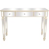 image:imageVINGLI Mirrored Vanity Desk with 2 Drawers Modern ConsoleSofaMakeup Desk for BedroomLiving RoomEntryway Multifunctional Workstation for Kids Teen SilverGold