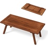 image:imageVINGLI Outdoor Folding Coffee Table Natural Poplar Wood Patio Coffee Table No Assembly Required Ideal for Balcony Porch and Living Room Rectangle NaturalNaturalrectangle