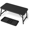 image:imageVINGLI Outdoor Folding Coffee Table Rectangle Drainable Iron Patio Table for Balcony Porch and Living Room BlueBlack