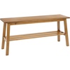 image:imageVINGLI Solid Wood Dining Bench 39 Wooden Bench for Entryway Bedroom Kitchen amp Living Room with Shoe Rack Storage WalnutLight Brown