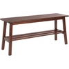 image:imageVINGLI Solid Wood Dining Bench 39 Wooden Bench for Entryway Bedroom Kitchen amp Living Room with Shoe Rack Storage WalnutWalnut