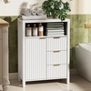 image:imageVINGLI Tall Corner Cabinet with Fluted Doors 68 Walnut Corner Storage Cabinet with Adjustable Shelves Freestanding Wood Corner Bookshelf for Bathroom Living Room amp Kitchen SpaceSavingCrisp White