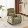 image:imageVINGLI Teddy Fleece Low Seat Rocking ChairBoucle Upholstered Nursery Glider Chair with Side PocketsAccent Arm Chair with High BackrestComfy Head RestSolid Woodfor Living Room BedroomBeigeOlive Greenchenille