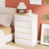 image:imageVINGLI White Dresser High Gloss Chest of Drawers 6 Drawer Dresser for Bedroom Modern Dressers Wood Brown Top 472 W x 1575 D x 315 HHigh Gloss White