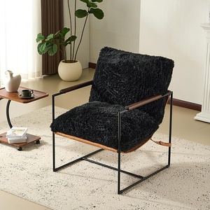 image:imageVINGLI 28 W Criss Cross Sling Accent Chair Set of 2 with Removable Seat Cushion Plush Living Room Chair with Rubber Wood Armrest Comfy Lounge Armchair for Living Room Bedroom amp Balcony BeigeBlack