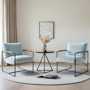 image:imageVINGLI 28 W Criss Cross Sling Accent Chair Set of 2 with Removable Seat Cushion Plush Living Room Chair with Rubber Wood Armrest Comfy Lounge Armchair for Living Room Bedroom amp Balcony BeigeAqua